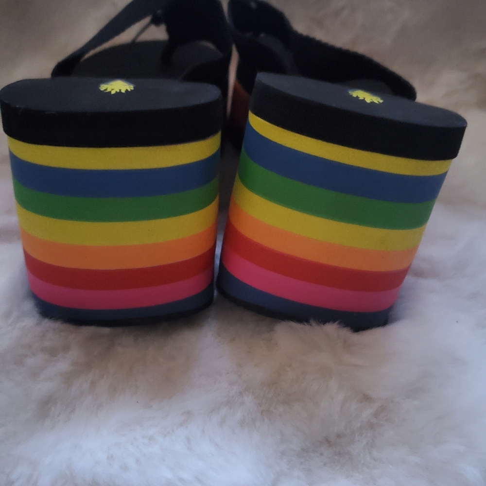Colorful Platform Flip-Flops - Picture 2 of 3